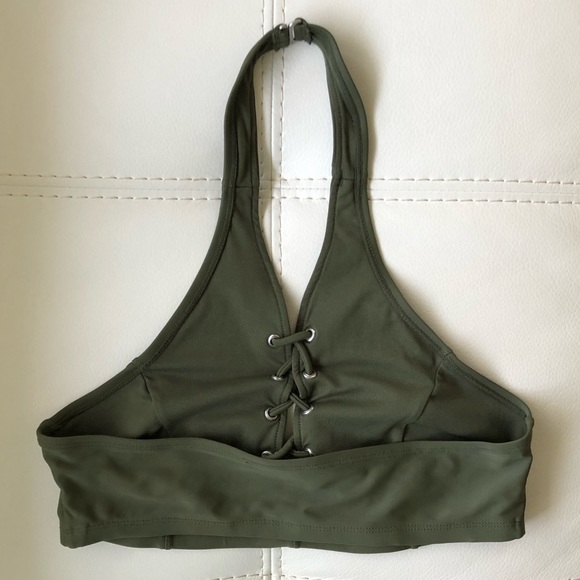 Old Navy High Neck Lace Up Halter Swim Top - Picture 2 of 4
